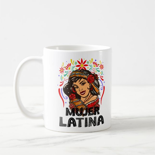 Soy Mujer Latina, starke lateinische Frau Kaffeetasse (Links)