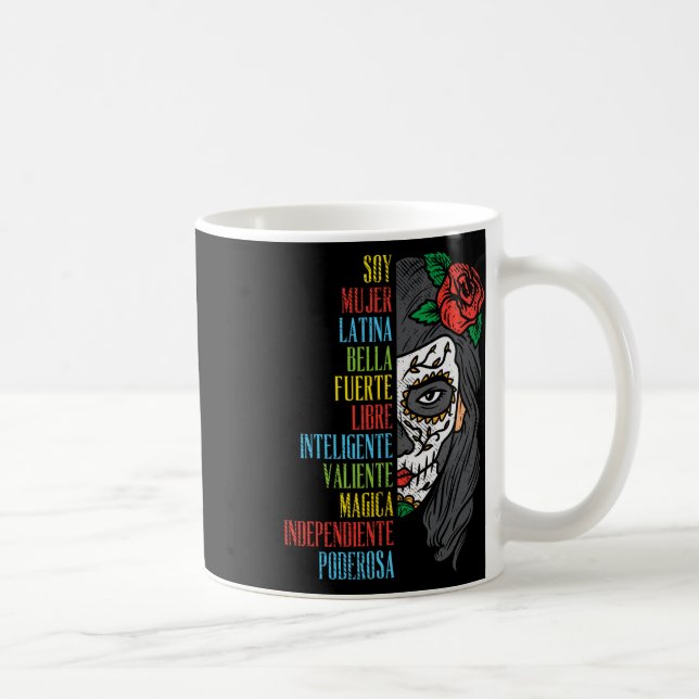 Soy Mujer Latina Sugar Skull Women Cinco De Mayo H Kaffeetasse (Rechts)