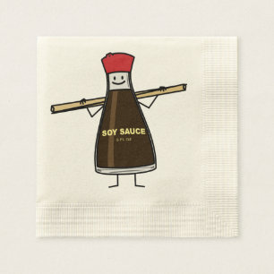 Soy Sauce Flasche Kondition asiatische Stäbchen Serviette