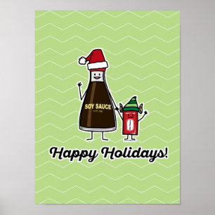Soy Sauce Flasche Packung Kind Weihnachten Weihnac Poster