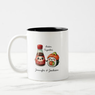 Soy Sauce und Sushi personalisierte Mugs Zweifarbige Tasse