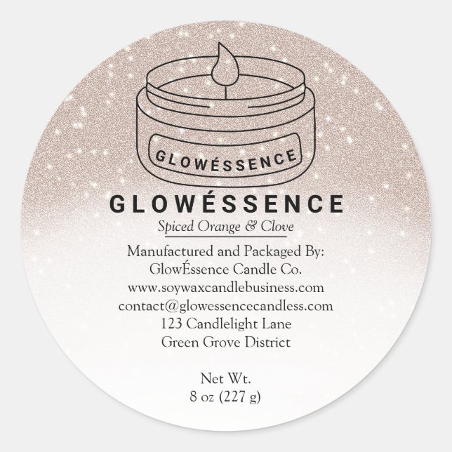 Soy Wax Candle Food Homemade Runder Aufkleber (Vorderseite)