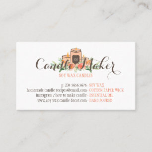 Soy Wax Candle Handmade anpassbar Artisan Visitenkarte