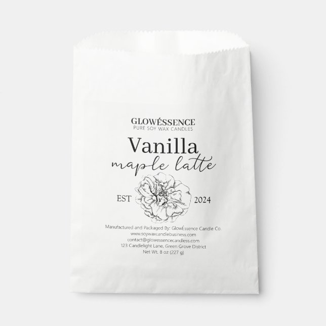 Soy Wax Candle Label Flower pack Geschenktütchen (Vorderseite)