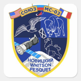 Soyuz MS-03-Mission-Patch-Logo Quadratischer Aufkleber