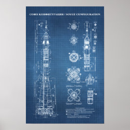 Soyuz Spacecraft Blueprint Poster