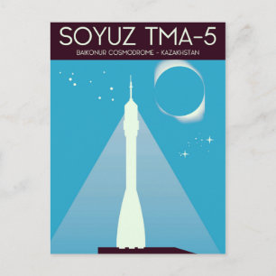 Soyuz TMA-5 Weltraumkunst Postkarte