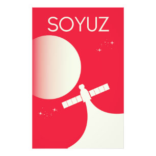 Soyuz Weltraum-Kunstposter Fotodruck