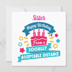 Sozial akzeptable Entfernung zum Geburtstag Karte