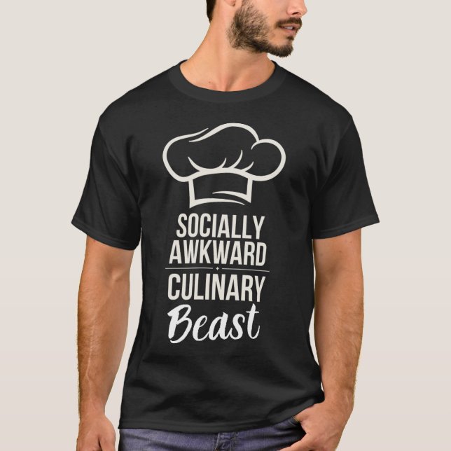 Sozial Awkward Kulinarisches Biest Funny Cook Koch T-Shirt (Vorderseite)