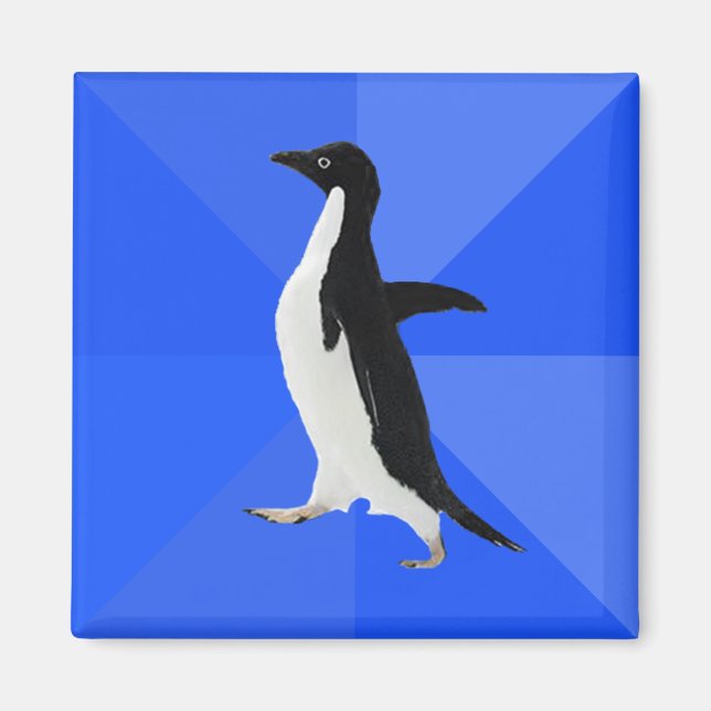 Sozial Awkward Penguin ("Anpassen", um Text hinzuz Magnet (Vorne)