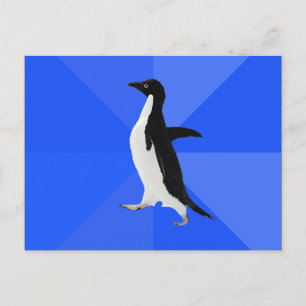 Sozial Awkward Penguin ("Anpassen", um Text hinzuz Postkarte