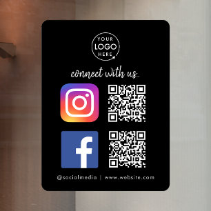 Sozial Media Fensteraufkleber Instagram Facebook