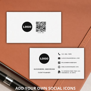 Sozial Media QR Code Logo Minimalistisch Visitenkarte