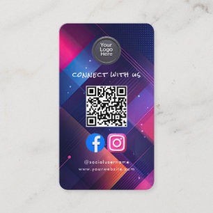 Sozial Media QR Code Modern Pro Minimalistisch Ele Visitenkarte