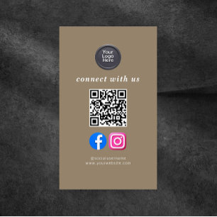 Sozial Media QR Code Modern Pro Minimalistisch Ele Visitenkarte