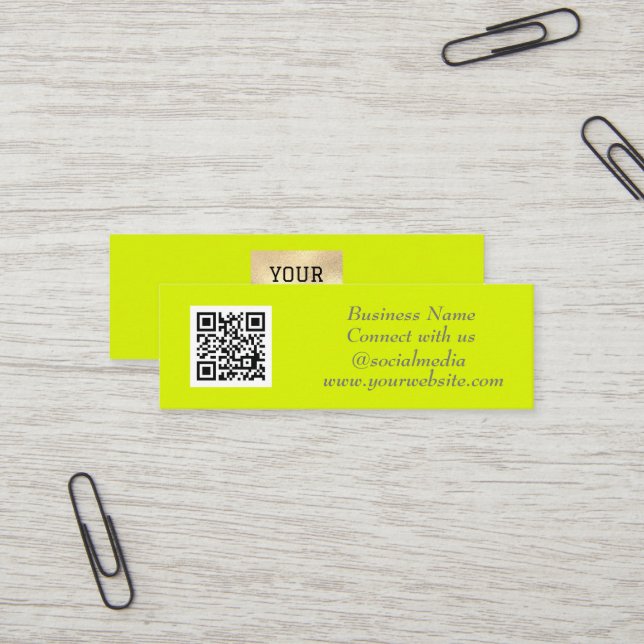 Sozial Media QR Code scannbar fluoreszierendes Gel Mini Visitenkarte (Vorderseite/Rückseite Beispiel)