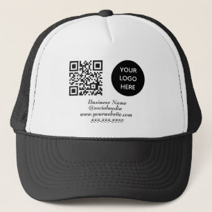 Sozial-Media-QR-Code Schwarzes modernes Geschäft-L Truckerkappe