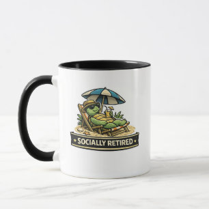 Sozial Ruheständler Lustiger Turtle Relaxing Shirt Tasse