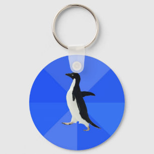 Sozial--Ungeschickt-Pinguin-Meme Schlüsselanhänger