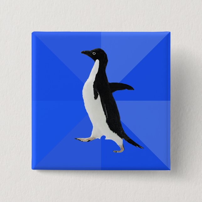 Sozial ungeschickter Pinguin ("fertigen Sie" Button (Vorderseite)