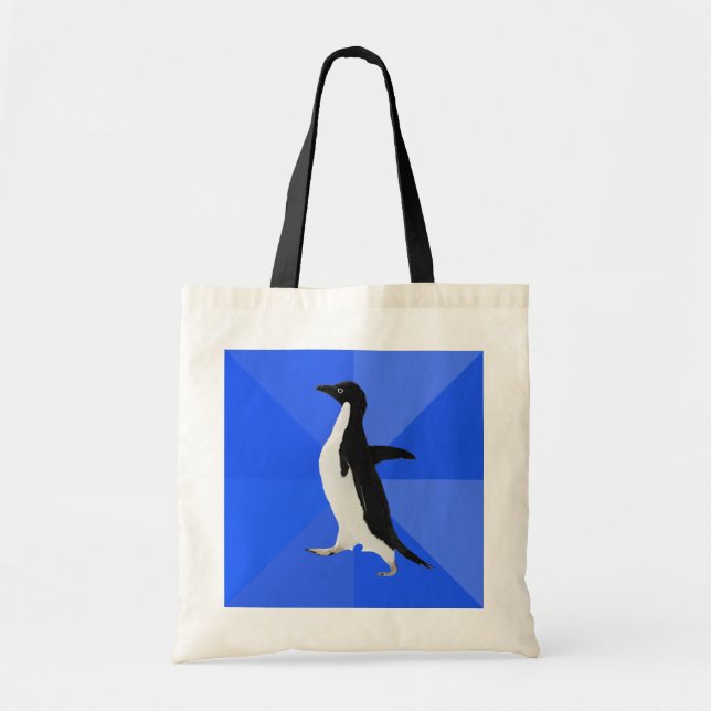 Sozial ungeschickter Pinguin ("fertigen Sie" Tragetasche (Vorne)