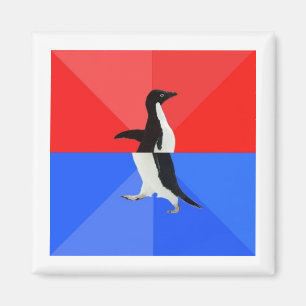 Sozial verwirrtes Pinguin-Ratetier Meme Magnet