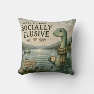 Sozial zurückgezogene Nessie gemütliche Kryptozool Kissen