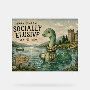 Sozial zurückhaltende Nessie gemütliche Kryptid Lo Acrylschild