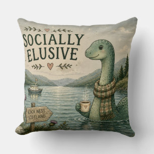 Sozial zurückhaltende Nessie gemütliche Kryptid Lo Kissen