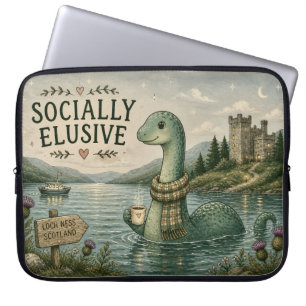 Sozial zurückhaltende Nessie gemütliche Kryptid Lo Laptopschutzhülle
