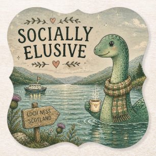 Sozial zurückhaltende Nessie gemütliche Kryptid Lo Untersetzer