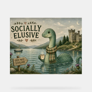 Sozial zurückhaltende Nessie gemütliches Kryptid L Acrylschild