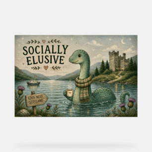 Sozial zurückhaltende Nessie gemütliches Kryptid L Acrylschild