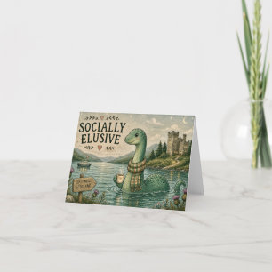Sozial zurückhaltende Nessie gemütliches Kryptid L Dankeskarte