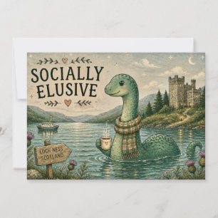 Sozial zurückhaltende Nessie gemütliches Kryptid L Einladung