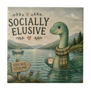 Sozial zurückhaltende Nessie gemütliches Kryptid L Fliese