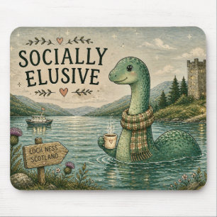 Sozial zurückhaltende Nessie gemütliches Kryptid L Mousepad