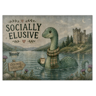 Sozial zurückhaltende Nessie gemütliches Kryptid L Schneidebrett