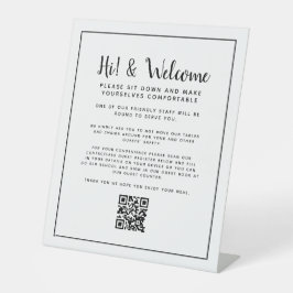 Sozialabteilung Restaurant QR Code Anweisung Sockelschild