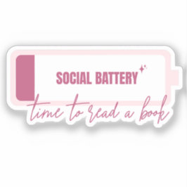 Sozialakku - Zeit zum Lesen eines Buches Aufkleber