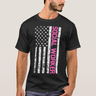 Sozialarbeiter Amerikanische Flagge Für Schulsozia T-Shirt