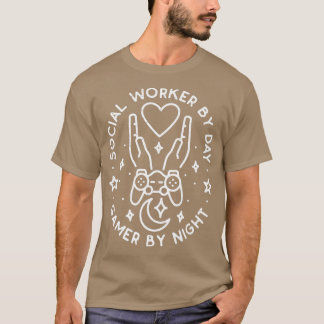 Sozialarbeiter bei Tag, Gamer bei Nacht, Videospie T-Shirt