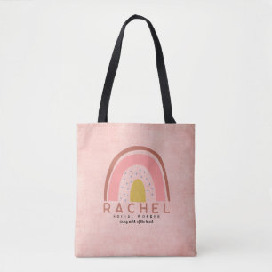 Sozialarbeiter Boho Pink Rainbow Tote Bag