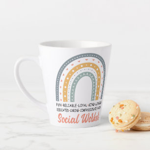 Sozialarbeiter Boho Rainbow Latte Tasse