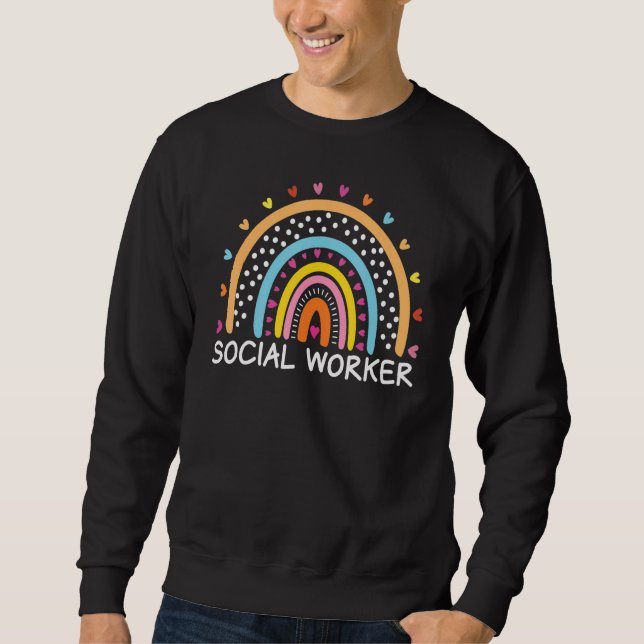 Sozialarbeiter Boho Regenbogen Zurück zur Schule W Sweatshirt (Vorderseite)