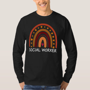 Sozialarbeiter Boho Regenbogen Zurück zur Schule W T-Shirt