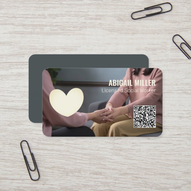 Sozialarbeiter Custom QR Visitenkarte (Vorderseite/Rückseite Beispiel)