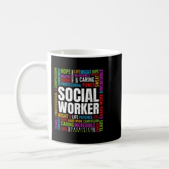 Sozialarbeiter Fakten Funny Social Work Graphic Kaffeetasse (Links)