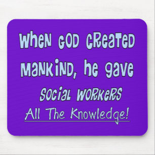 Sozialarbeiter "GOTT GAB WISSEN" Geschenke Mousepad